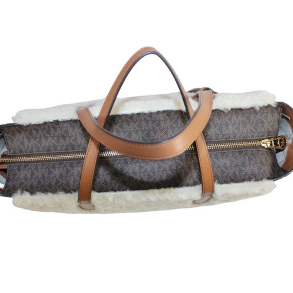 Michael Kors Sinclair Logo Authentic Shearling Large Zipper Top Tote (NW… - Picture 9 of 14